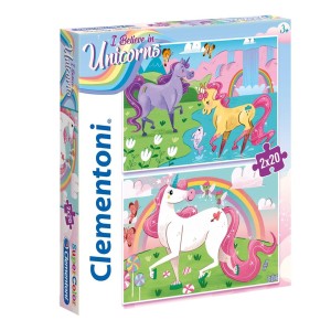 PUZZLE 2X20 EL UNICORNS BRILLIANT CLEMENTONI 24754