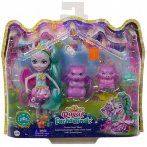 ENCHANTIMALS  LALKA+RODZINA SMOKÓW GYJ09 MATTEL
