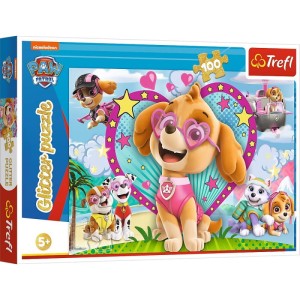 PUZZLE 100 EL. GLITTER PAW PATROL TREFL 14818