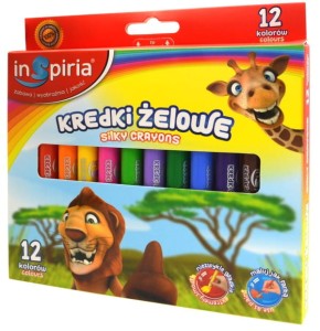 KREDKI ŻELOWE 12 KOLORÓW INSPIRIA SCHEMAT 8434