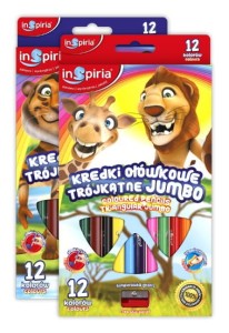 KREDKI TRÓJKĄTNE JUMBO 12KOLORÓW INSPIRIA SCHEMAT 3897