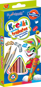 KREDKI SZKOLNE TRÓJKĄTNE BAMBINO 12 KOLORÓW 2038