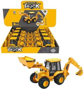 AUTO MALUCHA ŻÓŁTA KOPARKA SPYCHACZ 19 CM BUDOWA