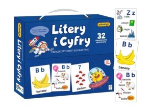 LITERY I CYFERKI OBRAZKOWE KARTY EDUK. ADAMIGO