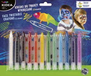 KREDKI DO TWARZY WYKRĘCANE 12KOL KIDEA