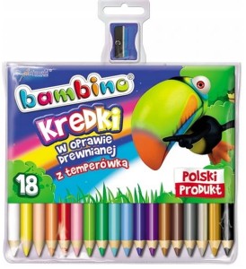 KREDKI 18 KOL DREWNIANE Z TEMPERÓWKĄ 0348 BAMBINO