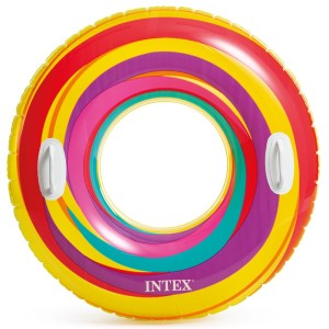 KOŁO DO PŁYWANIA TĘCZOWE UCHWYTY 91CM 59256 INTEX