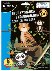 WYDRAPYWANKA I  KOLOROWANKA ZWIERZĘTA 2W1 KIDEA