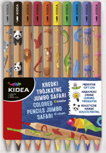 KREDKI TRÓJKĄTNE JUMBO SAFARI 10KOLORÓW KTJS10KKA