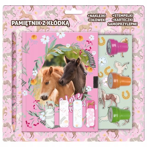 Pamietnik-na-klodke-dla-dziewczynki-KONIE-stempelki-ZESTAW-na-prezent-Format-inny.jpg