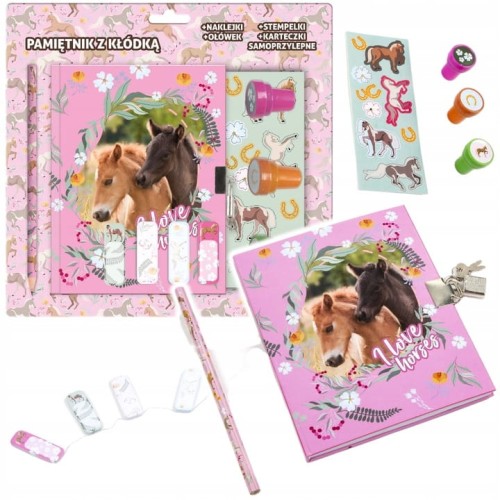 Pamietnik-na-klodke-dla-dziewczynki-KONIE-stempelki-ZESTAW-na-prezent.jpg