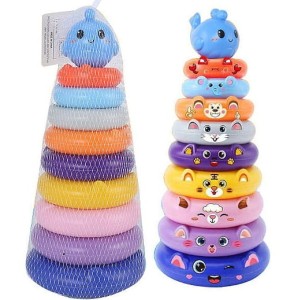 PIRAMIDKA 10 EL SORTER DUŻA UKŁADANKA EDUKACYJNA RYBKA