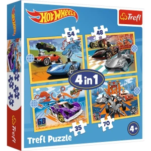 PUZZLE 4W1 POJAZDY HOT WHEELS TREFL 34627