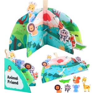 KSIĄŻECZKA MATERIAŁOWA ZWIERZĄTKA NA RZEPY KOLOROWA SZELESZCZĄCA