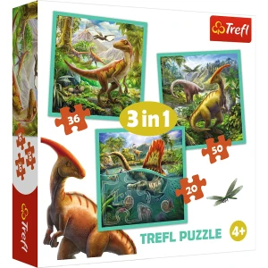 PUZZLE 3W1 NIEZWYKŁY ŚWIAT DINOZAURÓW 34837 TREFL