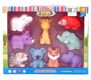 PISZCZKI SENSORYCZNE ZWIERZĄTKA DO WODY KĄPIELI KOLOROWE ZOO SAFARI