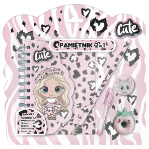 PAMIĘTNIK Z KŁÓDKĄ 2W1 + ZESTAW PRZYBORÓW BEST FRIENDS 10 DERFORM PK2W1BF10