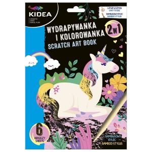 WYDRAPYWANKA I KOLOROWANKA 2W1 JEDNOROŻCE KIDEA WKBKA