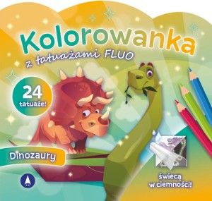 KOLOROWANKA Z TATUAŻAMI FLUO DINOZAURY SKRZAT