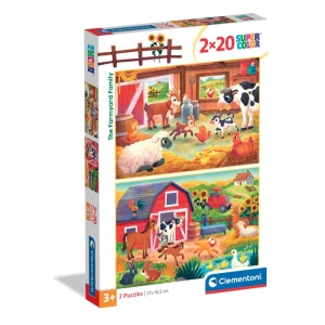 PUZZLE 2X20 FARMY AND FAMILY 24818 CLEMENTONI