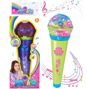 MIKROFON MUZYCZNY NA BATERIE ŚWIATŁO DŹWIĘK KARAOKE ŚPIEWANIE