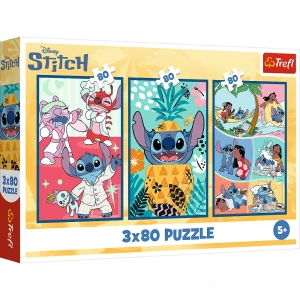 PUZZLE 3X80 EL ŚWIAT STITCHA TREFL 34885