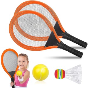 RAKIETKI XXL PALETKI DO GRY W BADMINTONA LOTKA PIŁKA BADMINTON 61CM