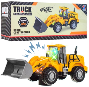 KOPARKA JEŻDŻĄCA NA BATERIE SPYCHACZ ŚWIATŁO DŹWIĘK BUMP&GO