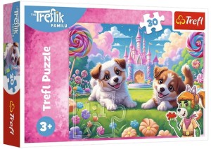 PUZZLE 30 EL. ŚWIAT PEŁEN UŚMIECHU RODZINA TREFLIKÓW 18319 TREFL