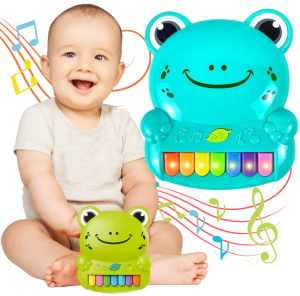 PIANINKO INTERAKTYWNE ŻABKA ŚWIATŁO DŹWIĘK MELODIE