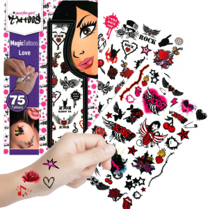 TATUAŻE ZMYWALNE ZESTAW RÓŻNE WZORY 75 SZTUK TATUAŻY NAKLEJKI