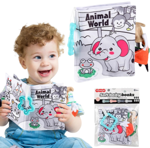 KSIĄŻECZKA MATERIAŁOWA MALUCHA KONTRASTOWA CZARNO BIAŁA