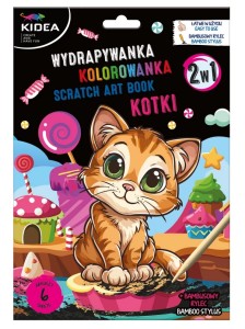 WYDRAPYWANKA Z KOLOROWANKĄ 2W1 KOTKI WKPKA KIDEA