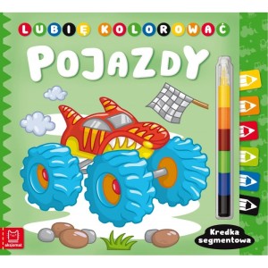 KSIĄŻECZKA LUBIĘ KOLOROWAĆ Z KREDKĄ SEGMENTOWĄ POJAZDY 3677 AKSJOMAT