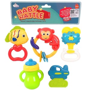 ZESTAW GRZECHOTEK GRZECHOTKA GRYZAK KOLOROWA SENSORYCZNA MAŁPKA SAMOLOT