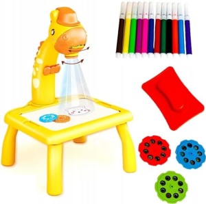 TABLICA PROJEKTOR ŻYRAFA NA BATERIE DO RYSOWANIA STOLIK EDUKACYJNY