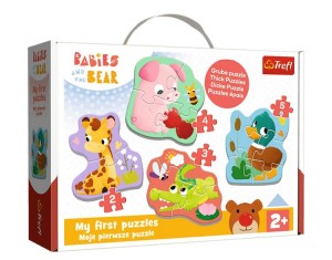 PUZZLE 4 NIEZALEŻNE UKŁADANKI BOBASKOWE ZWIERZĄTKA 36135 TREFL