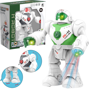 ROBOT MUZYCZNY KOSMITA WOJOWNIK NA BATERIE ŚWIATŁO DŹWIĘK PORUSZA SIĘ