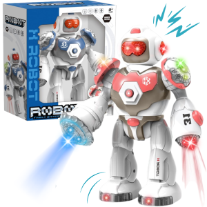 ROBOT MUZYCZNY CHODZĄCY 25CM KOSMITA WOJOWNIK NA BATERIE ŚWIATŁO DŹWIĘK