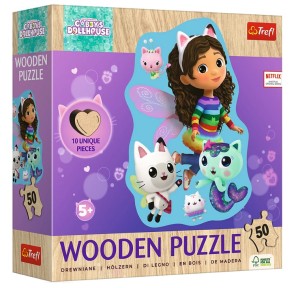 PUZZLE 50 ELEMENTÓW DREWNIANE WESOŁA GABBY 20260 TREFL