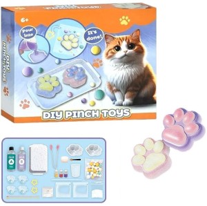 ZESTAW KREATYWNY DO ROBIENIA GNIOTKÓW SQUISHY MASA SLIME DIY KOCIA ŁAPKA