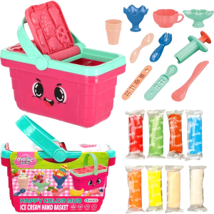 MASA PLASTYCZNA KOSZYK CIASTOLINA ZESTAW AKCESORIA