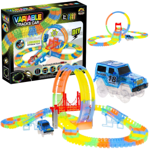 MAGICZNY TOR SAMOCHODOWY ŚWIECĄCY AUTKO ZE ŚWIATŁEM 3M 157EL