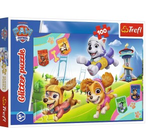 PUZZLE 100 ELEMENTÓW PAW PATROL BŁYSZCZĄCE PIESKI 14835 TREFL