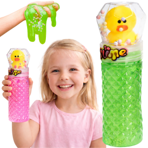 SLIME 19CM BROKATOWY GLUTEK MASA PLASTYCZNA Z KULKAMI KACZUSZKA KURCZACZEK