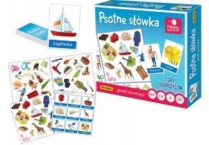 TRZY GRY LOGOPEDYCZNE PSOTNE SŁÓWKA GŁOSKI SZUMIĄCE 7295 ADAMIGO