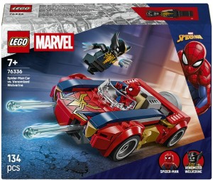 KLOCKI SPIDER-MAN W SAMOCHODZIE KONTRA ZVENOMOWANY WOLVERINE 76336 LEGO HEROES