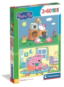 PUZZLE 2 X 60 ELEMENTÓW PEPPA PIG ŚWINKA PEPPA 24833 CLEMENTONI