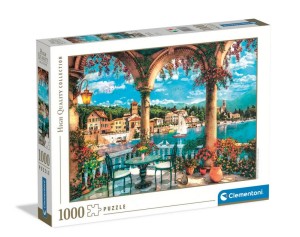PUZZLE 1000 ELEMENTÓW BALKON Z WIDOKIEM NA JEZIORO COMO 39880 CLEMENTONI