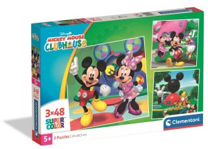 PUZZLE 3 X 48 ELEMENTÓW MICKEY MOUSE CLUB KLUB MYSZKI MICKEY 25005 CLEMENTONI